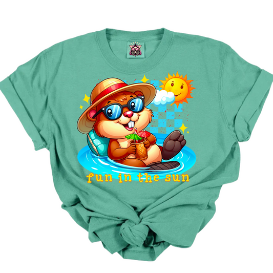 Fun in The Sun Summertime Beaver DTF Transfer