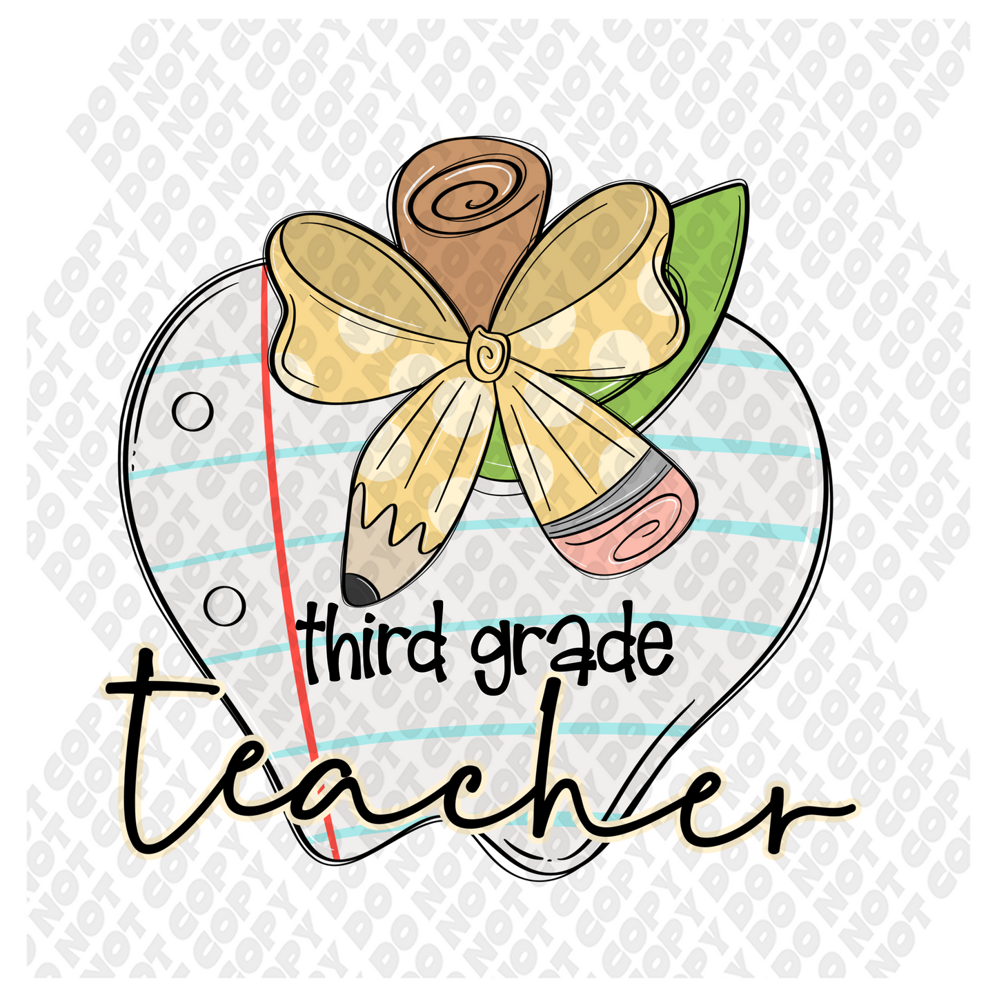 Third Grade (3rd Grade) Teacher DTF Transfer