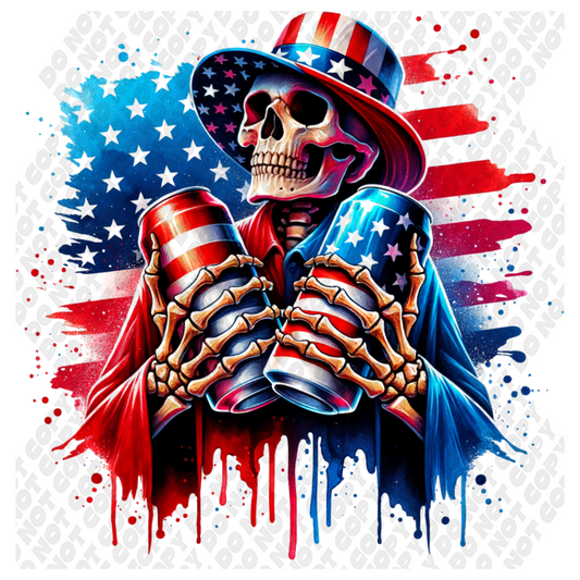 4th Of July Skeleton DTF Transfer