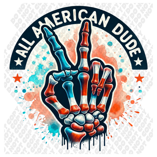 All American Dude 4th of July DTF Transfer