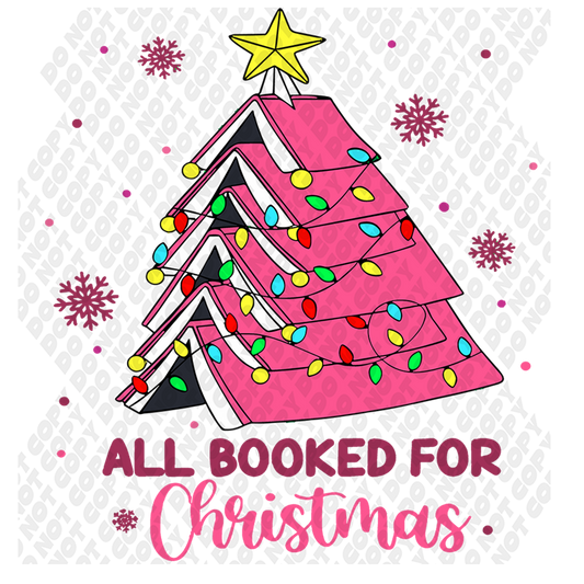 All Booked For Christmas Pink DTF Transfer