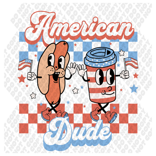 American Dude 4th of July DTF Transfer