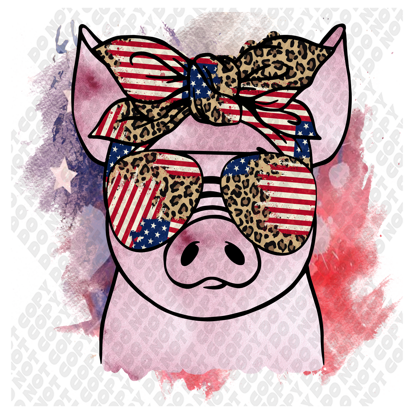 America Piglet 4th of July DTF Transfer