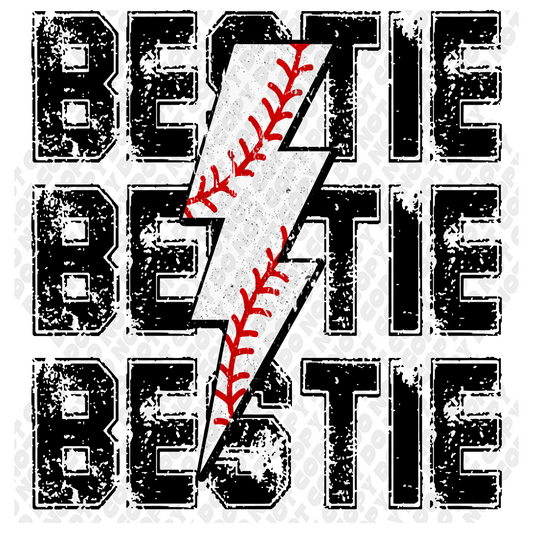Bestie Baseball Bolt DTF Transfer