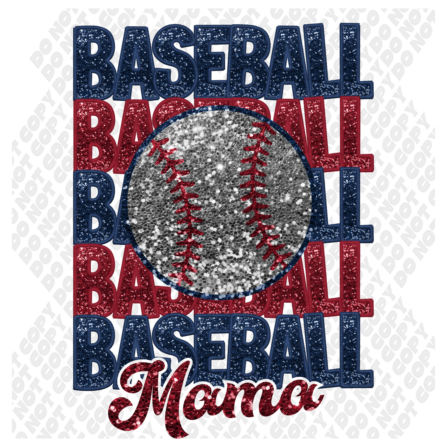 Baseball Mama Glitter  DTF Transfer