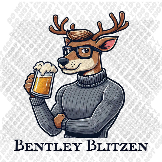 Bentley Blitzen Reindeer DTF Transfer