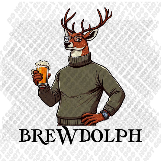 Brewdolph Reindeer DTF Transfer