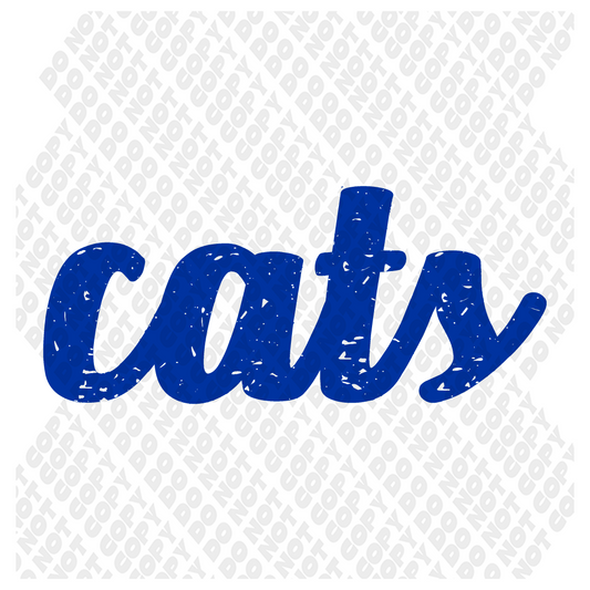 CATS Blue DTF Transfer