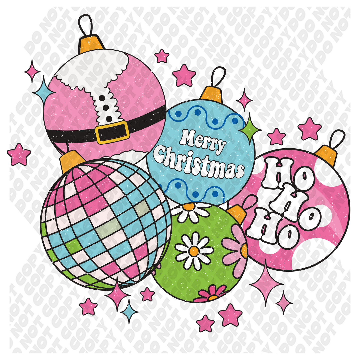 Christmas Balls DTF Transfer