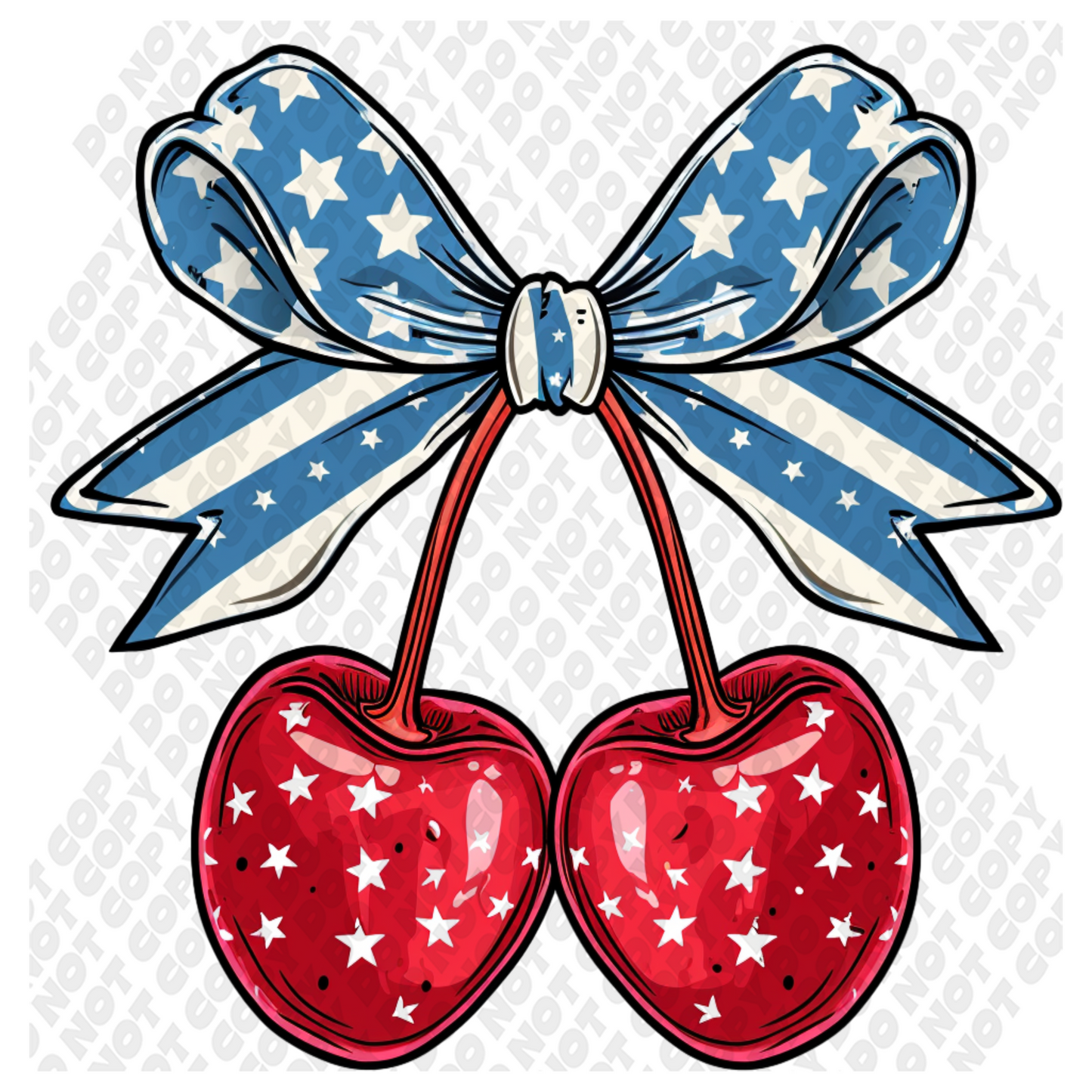 American Cherry 4th of July DTF Transfer