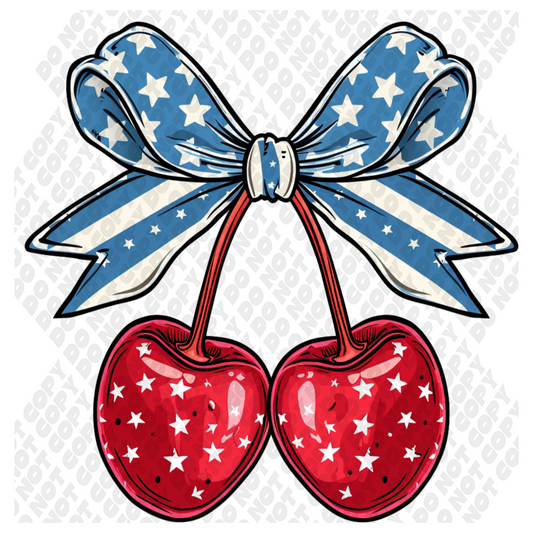 American Cherry 4th of July DTF Transfer