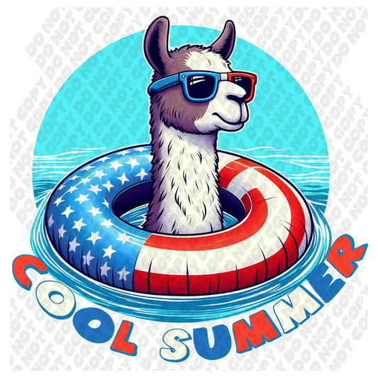 Cool Summer Llama DTF Transfer