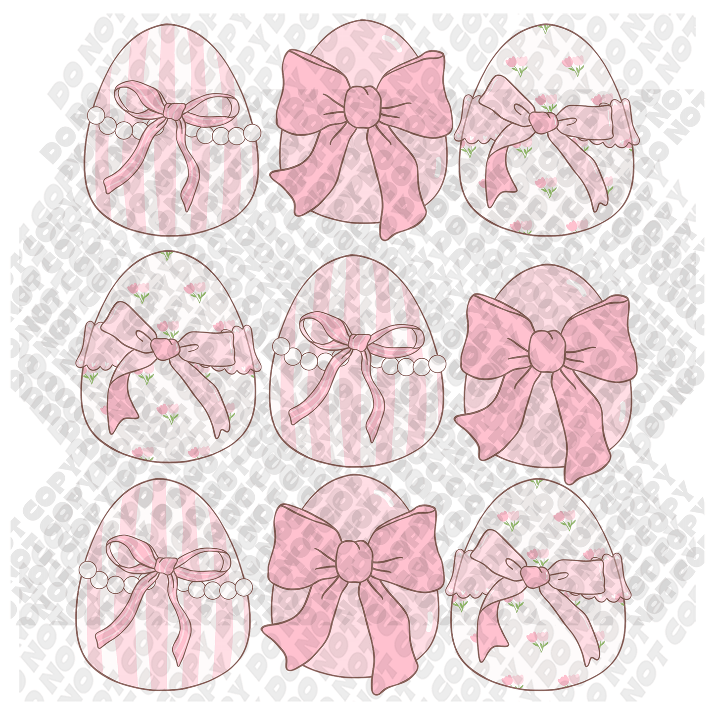 Pink Easter Eggs Transfer