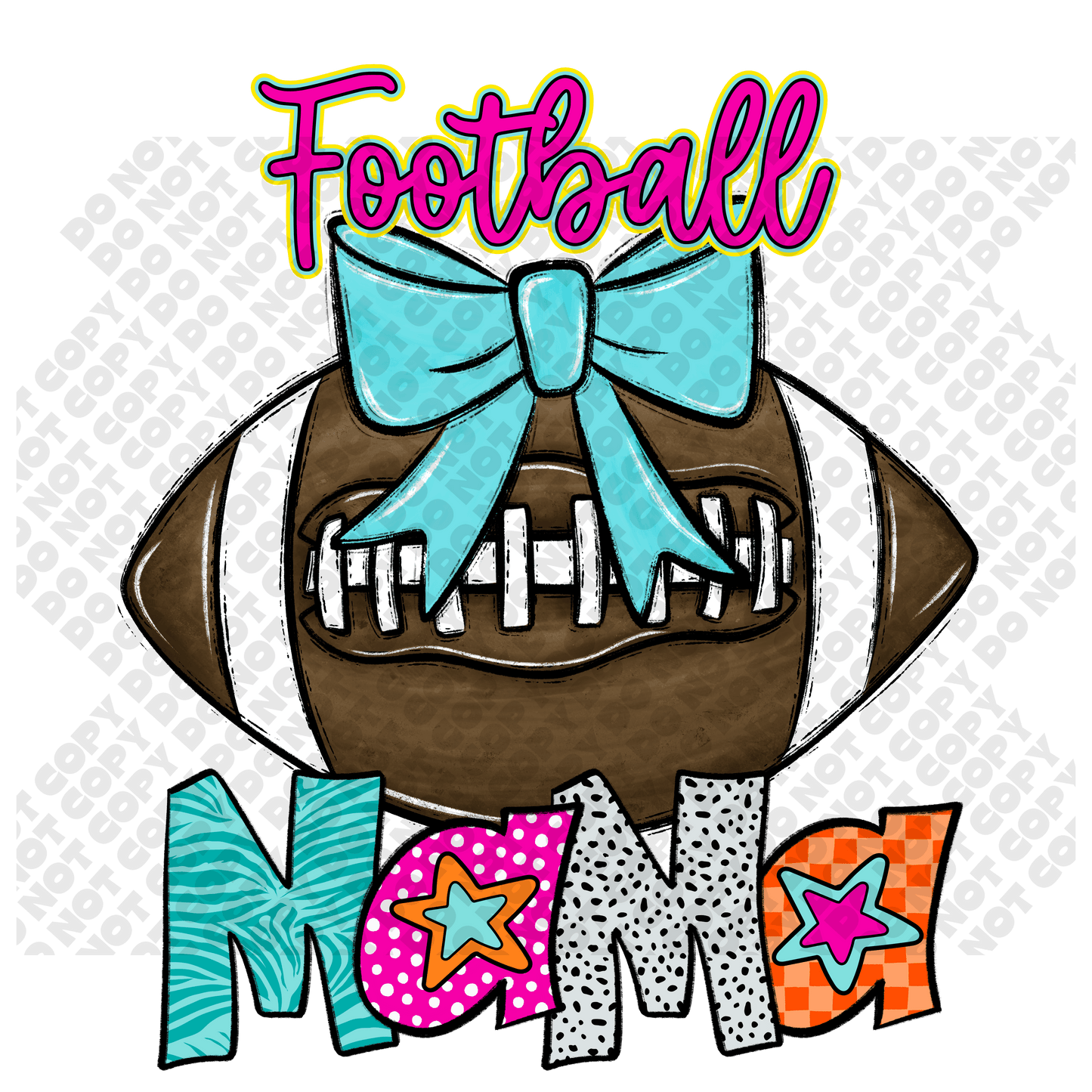 Football MAMA Star Colorful DTF Transfer