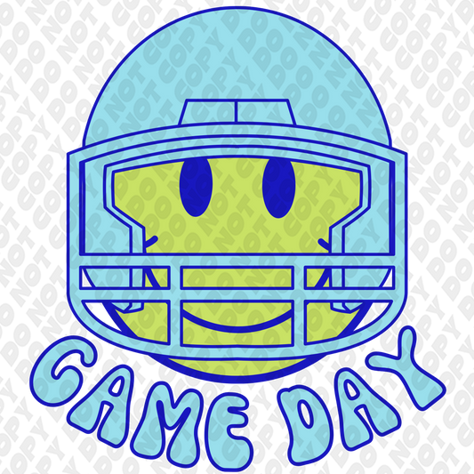 Light Blue Green Smile Game Day
