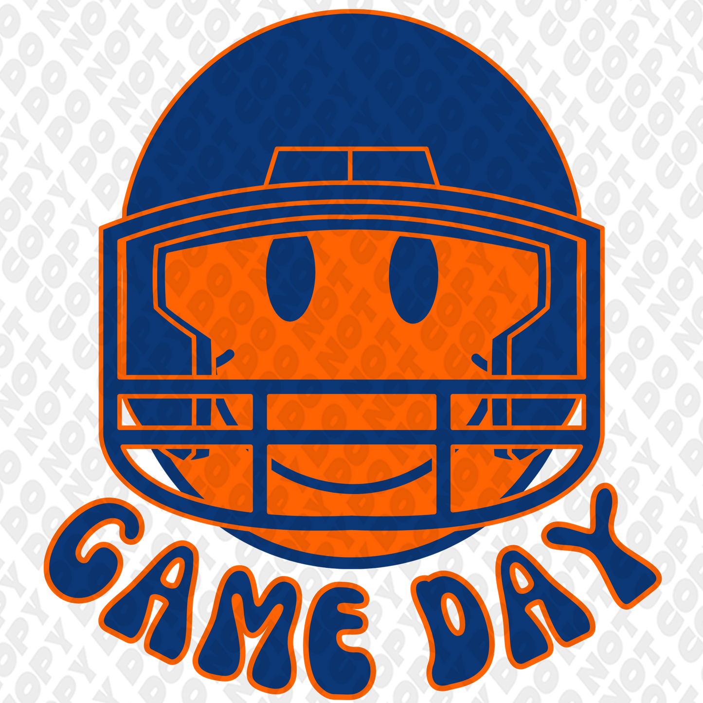 Dark Blue Orange Smile Game Day