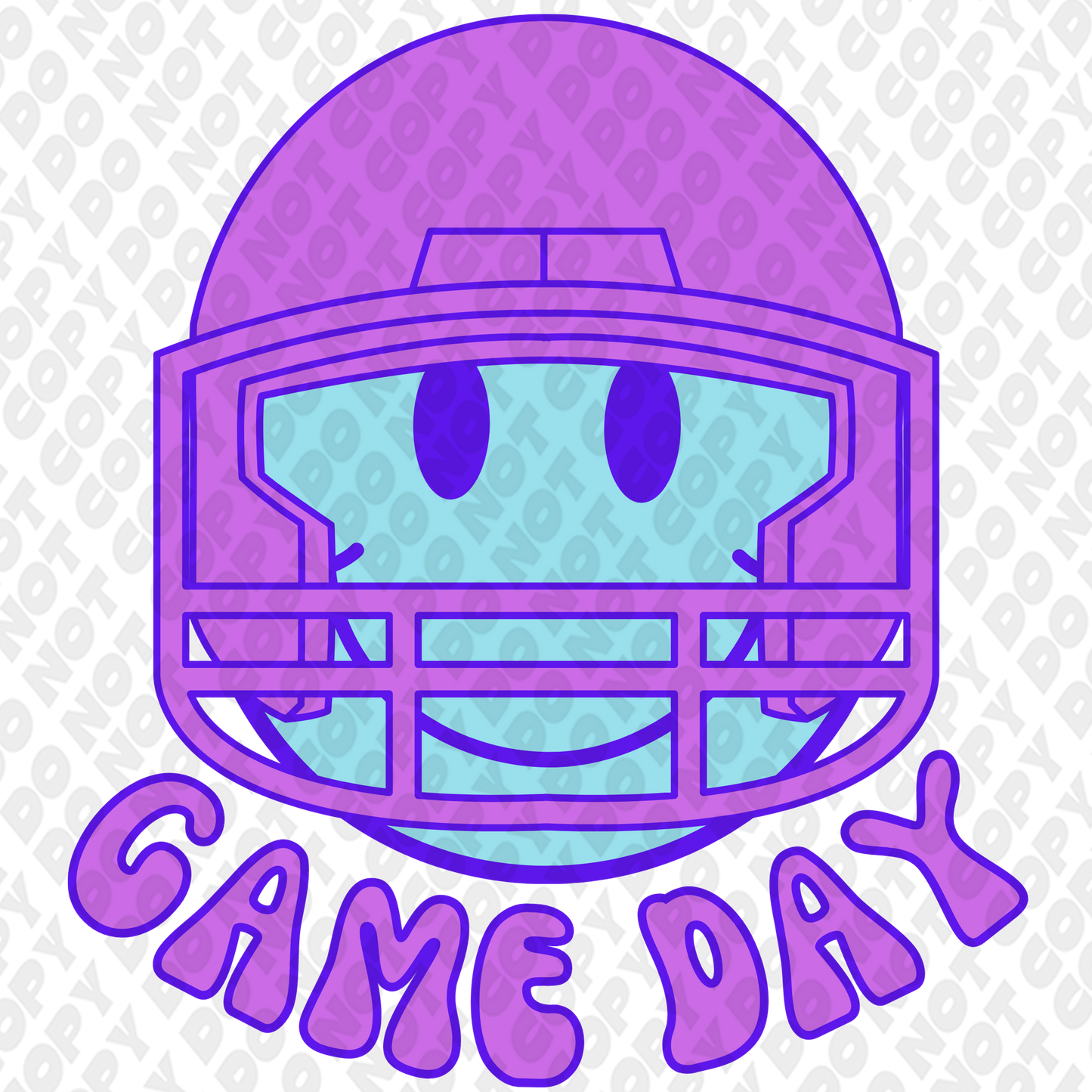 Light Purple blue Smile Game Day