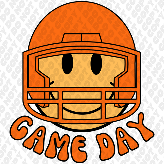 Dark Orange and Light Yellow Smile Game Day