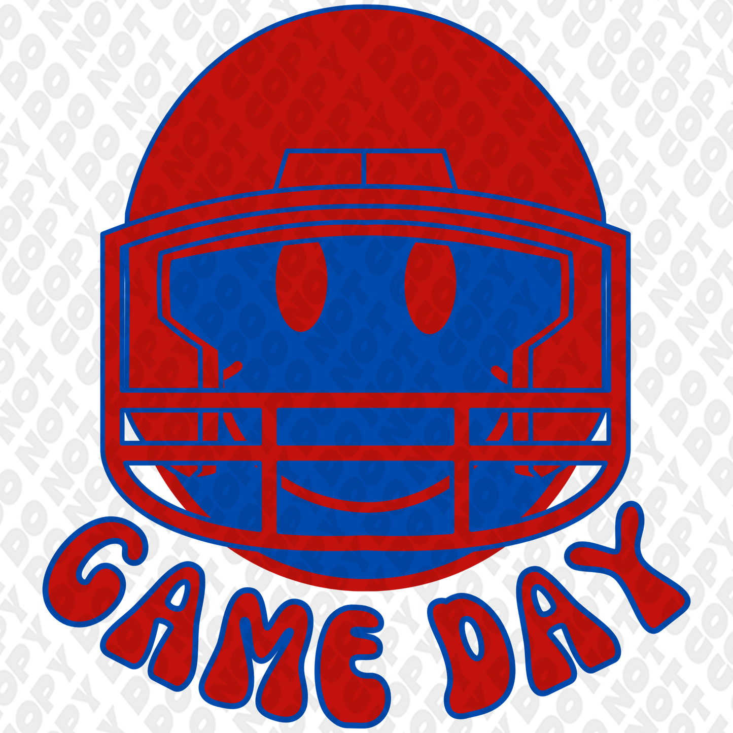 Dark Red Dark Blue Smile Game Day