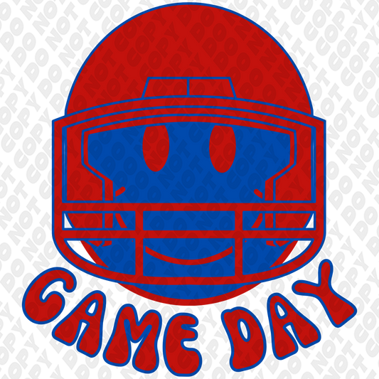 Dark Red Dark Blue Smile Game Day
