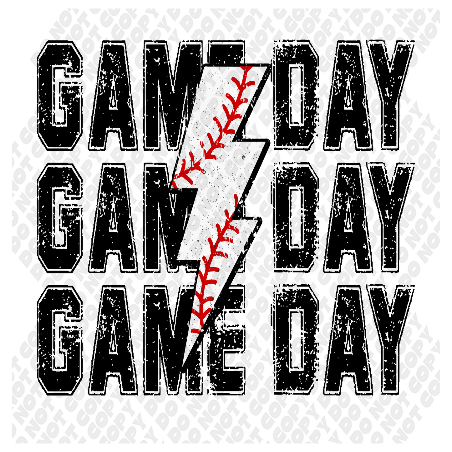 Game Day Baseball Bolt DTF Transfer