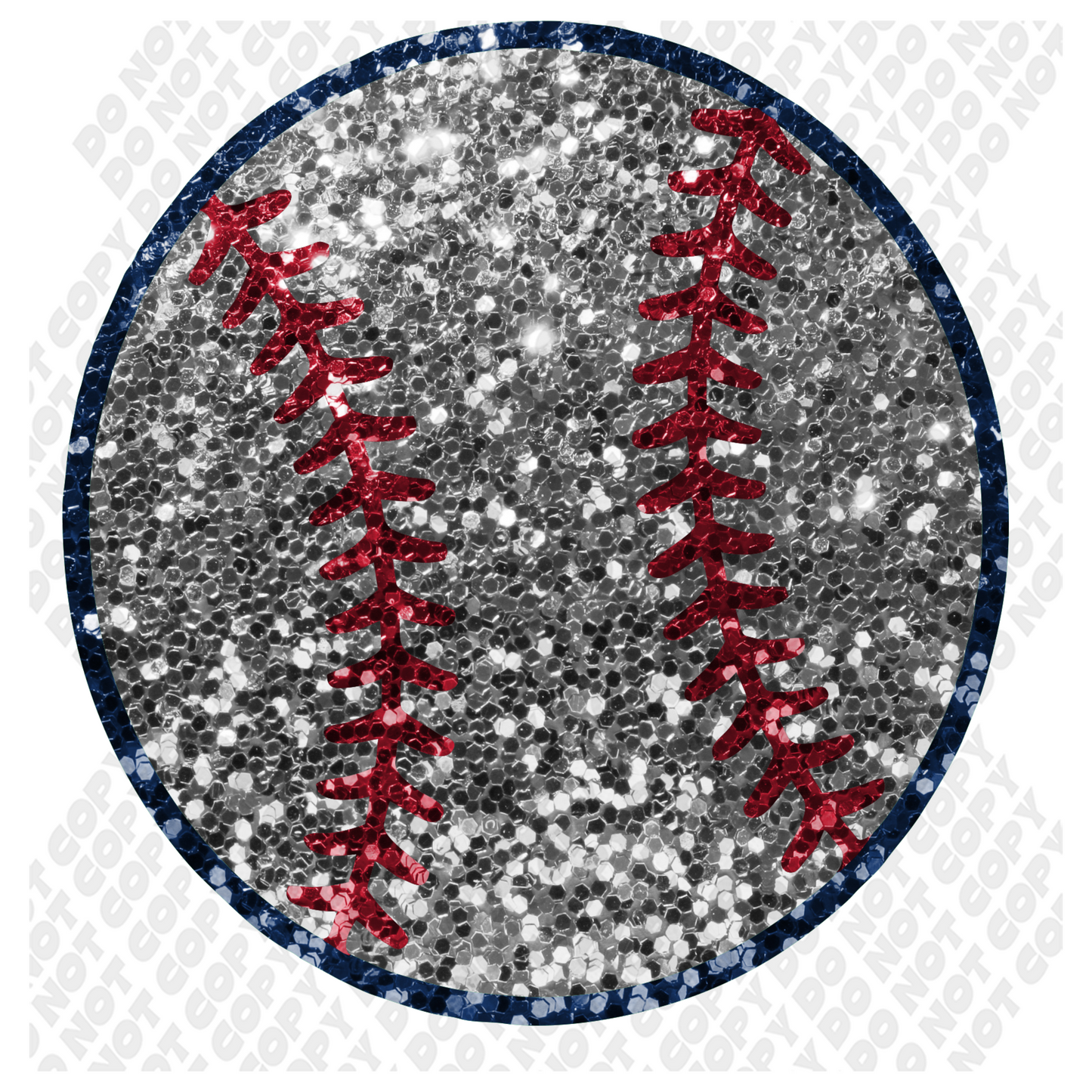 Baseball Glitter Transfer