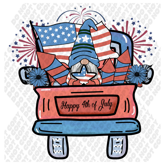 Gnome 4th of July DTF Transfer