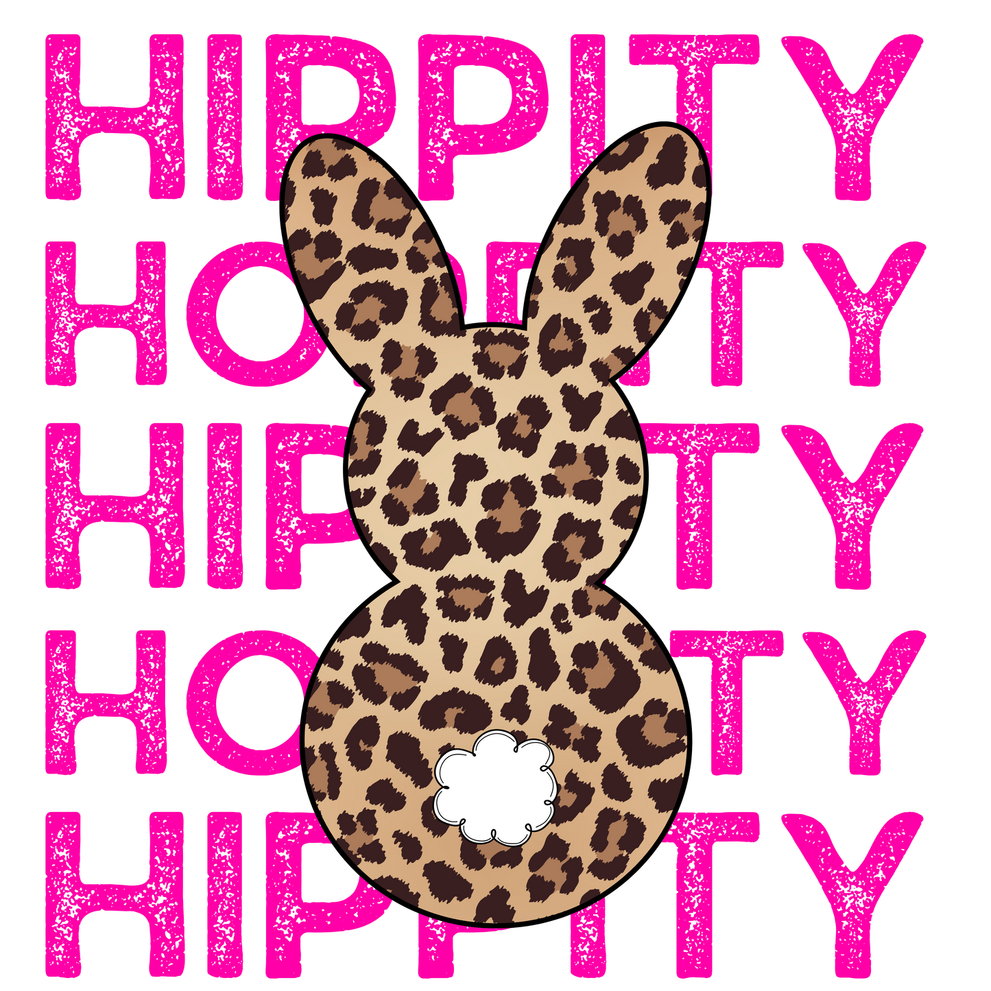 Hippity Hoppity Leopard Easter Bunny DTF Transfer