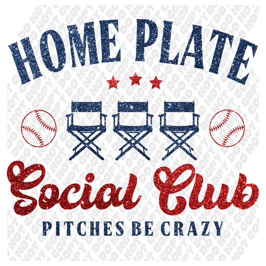 Home Plate Glitter Transfer