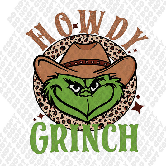 Howdy Grinch DTF Transfer