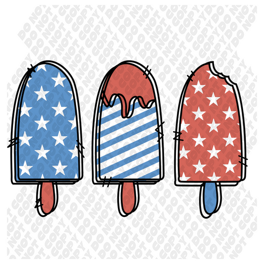 Ice Cream 4th of July DTF Transfer