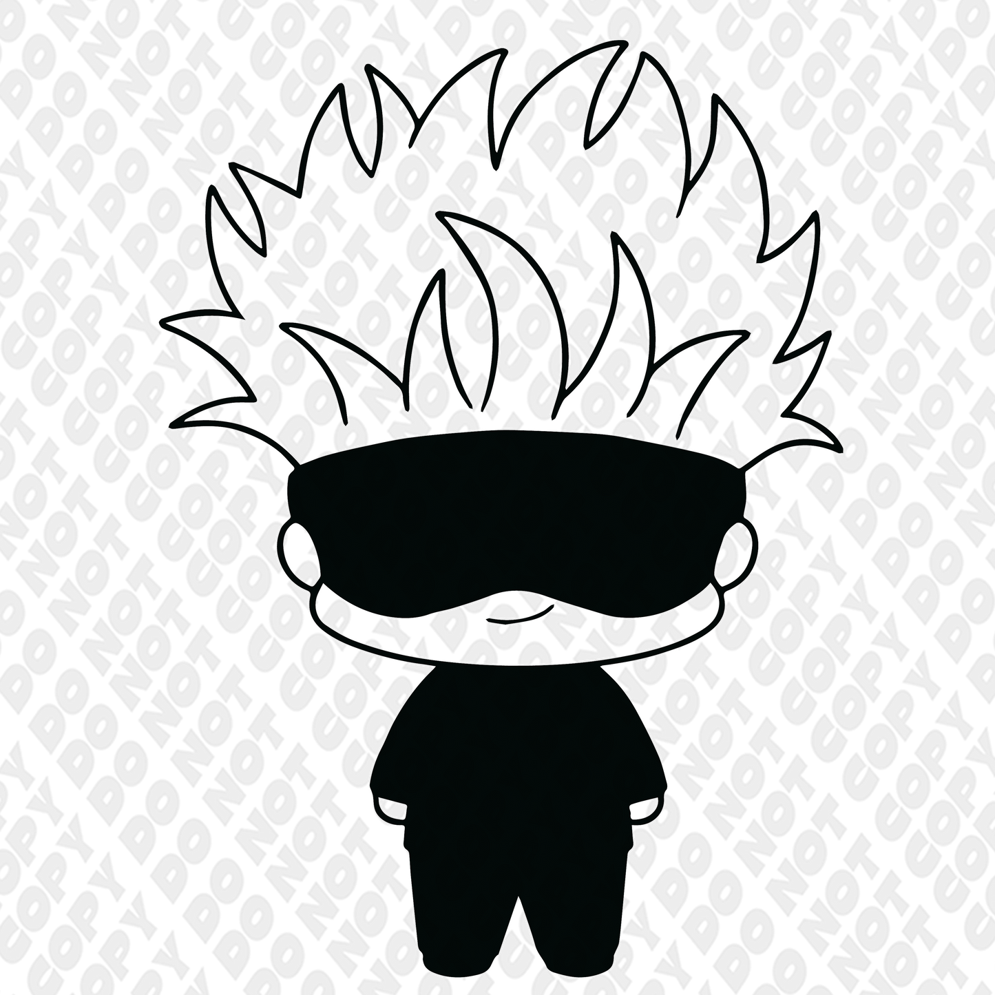 Gojo Straight Ahead Chibi Faded