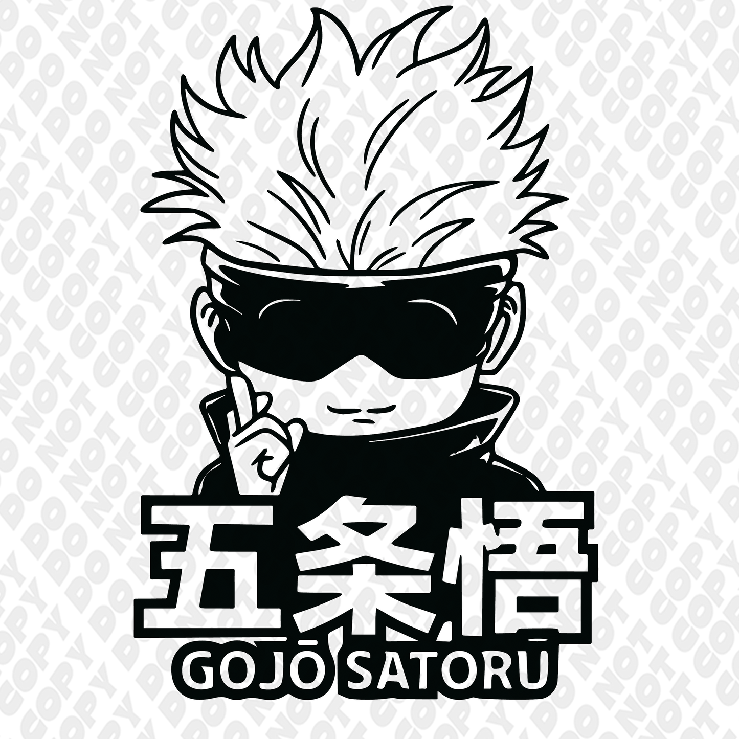 Gojo Crossed Chibi Faded