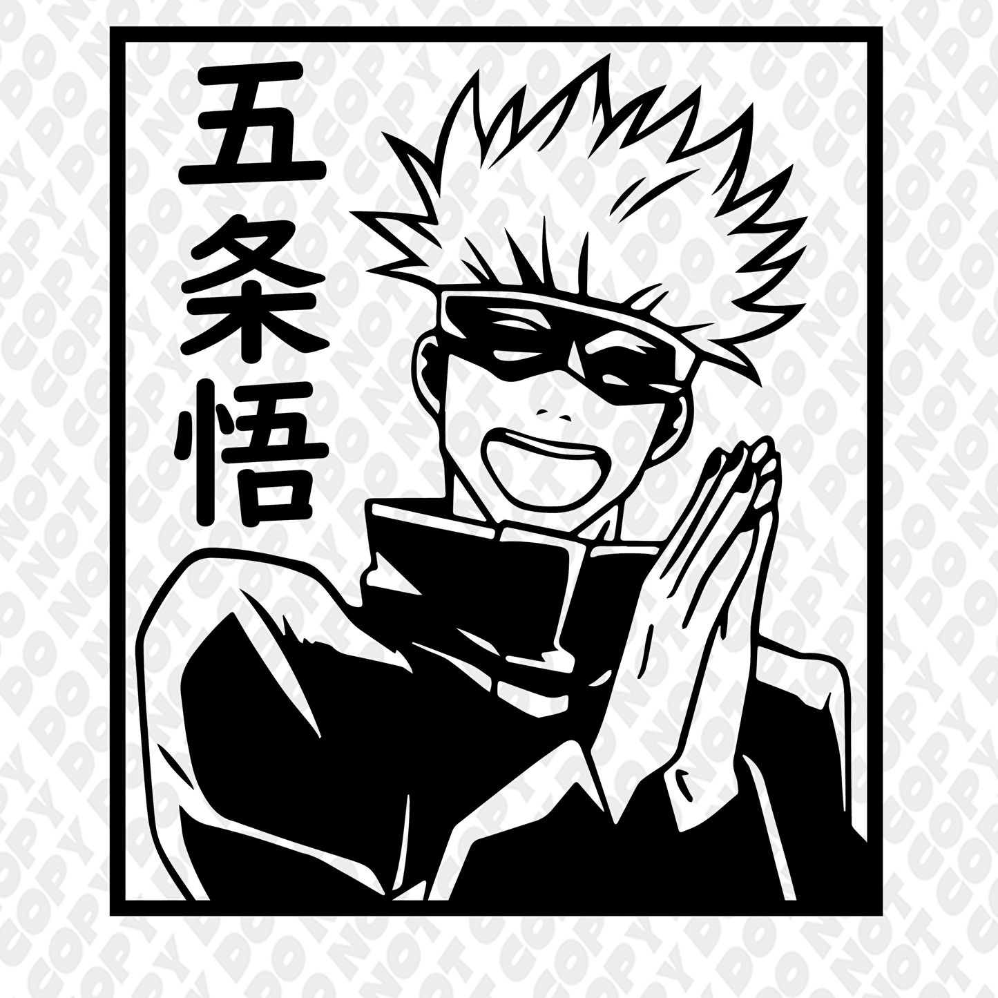 Gojo Truly Happy Poster Outline