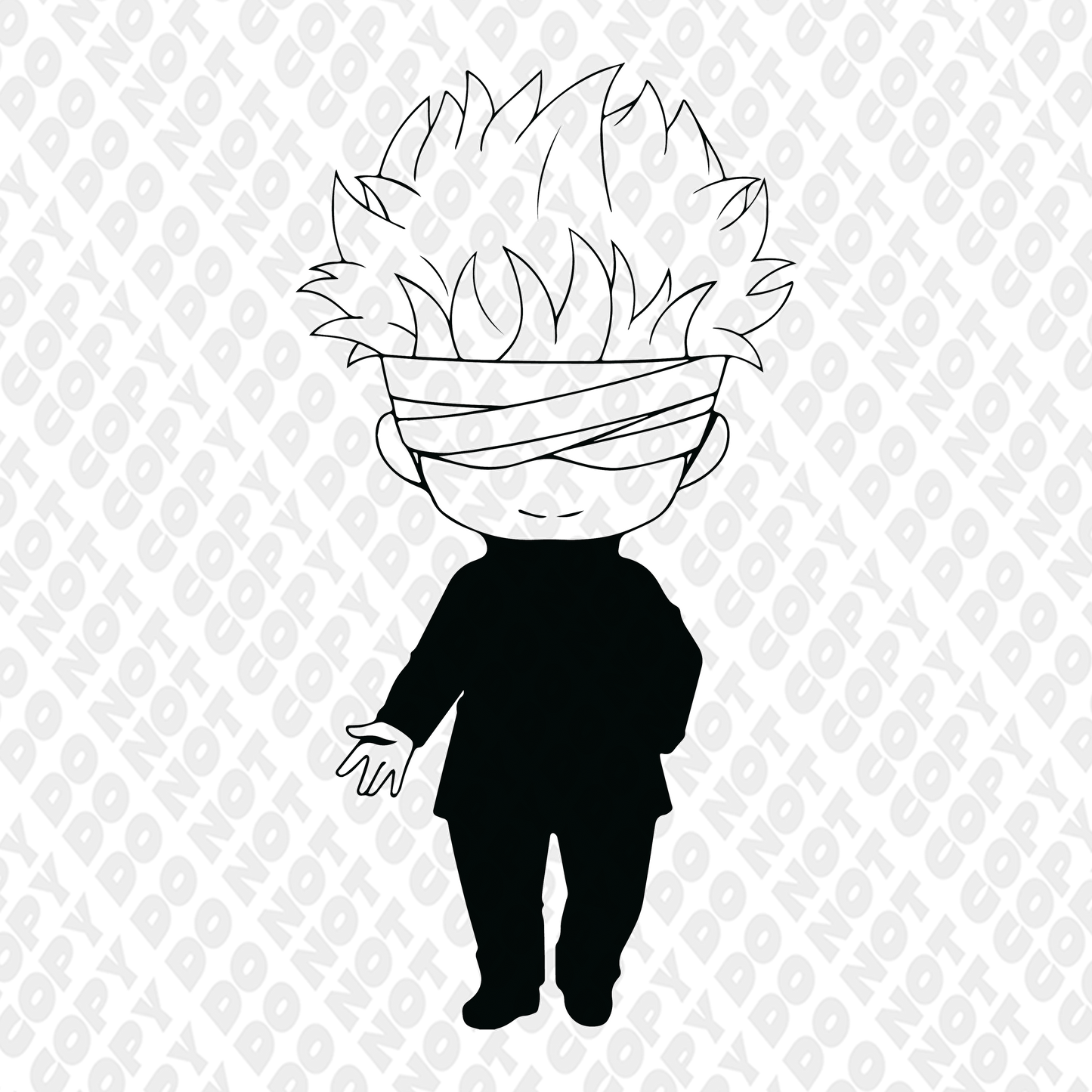 Gojo Empy Handed Chibi Faded