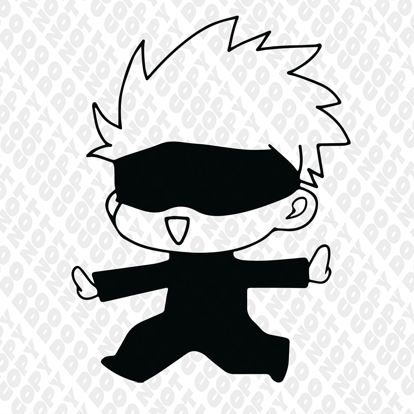 Gojo Skipping Happy Chibi Faded