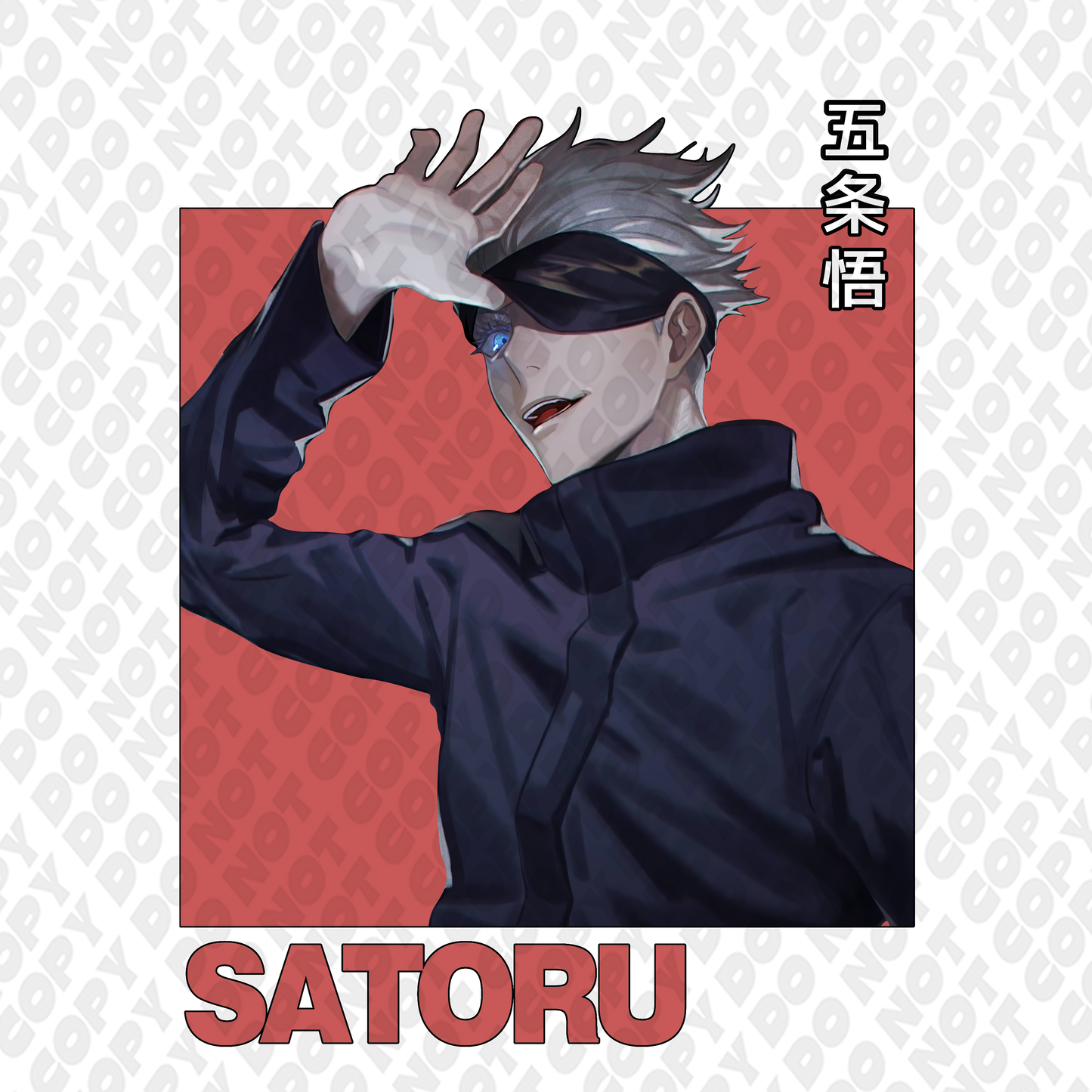 Gojo Peaking Poster Full Color Red