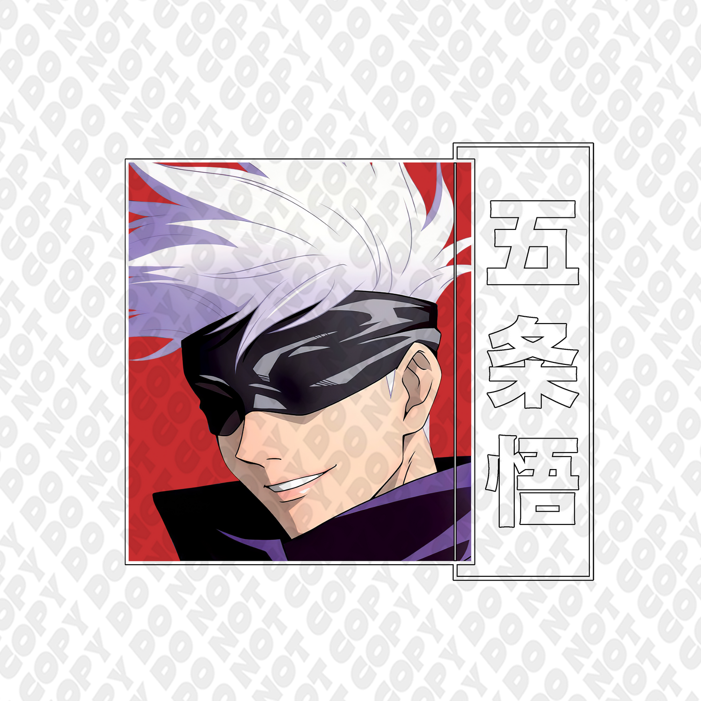 Gojo Smug Profile Poster Full Color Red