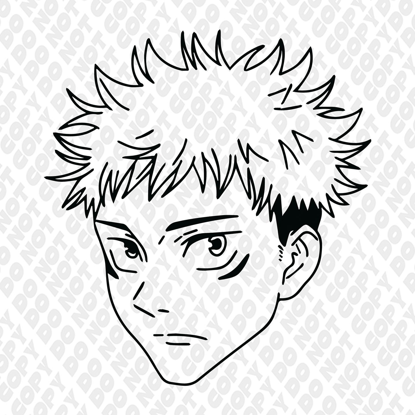 Itadori Transform Angled Head Shot Outline