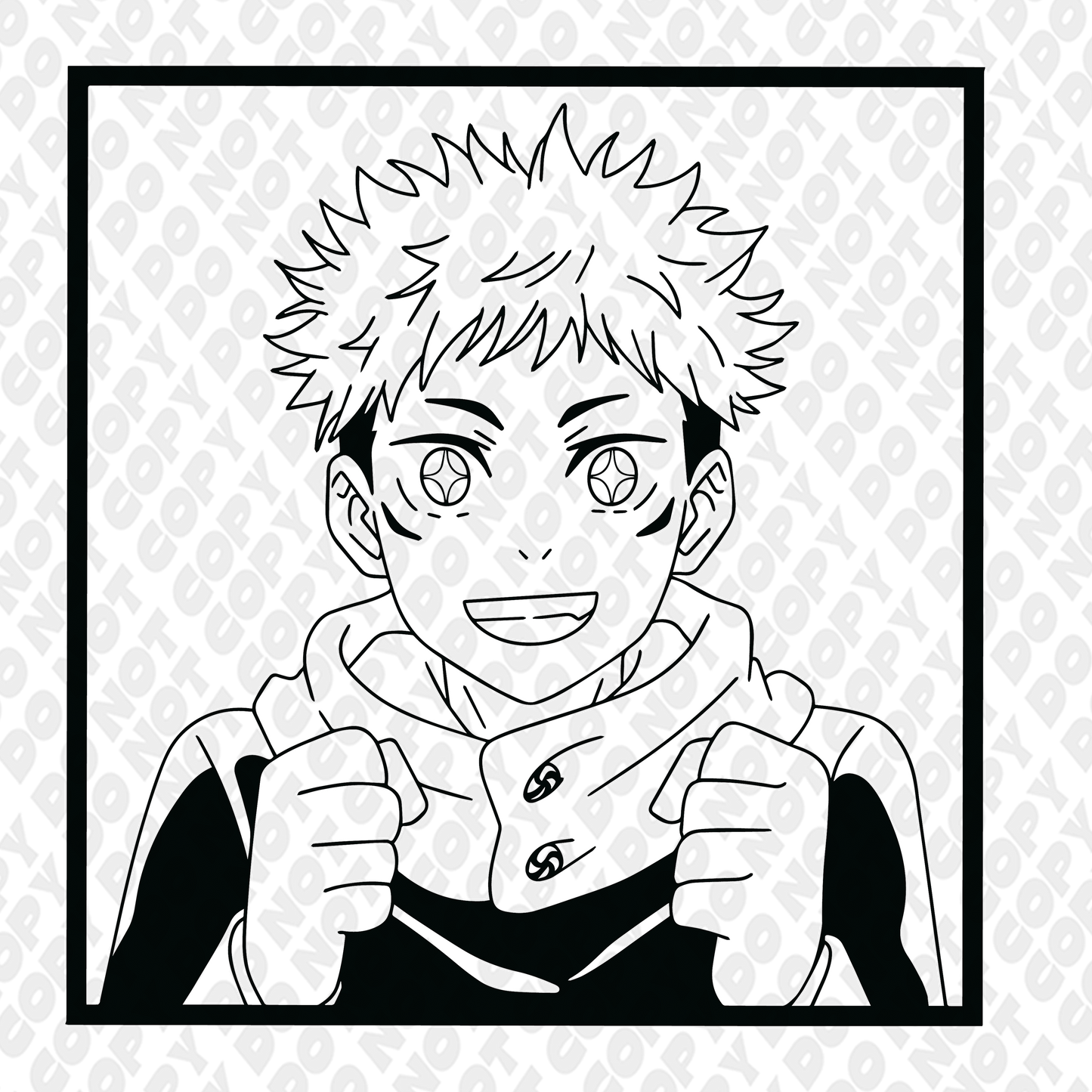 Itadori Starry Eyed Poster Outline