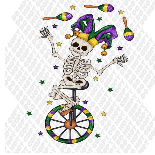 Jester of Mardi Gras Skeleton Transfer