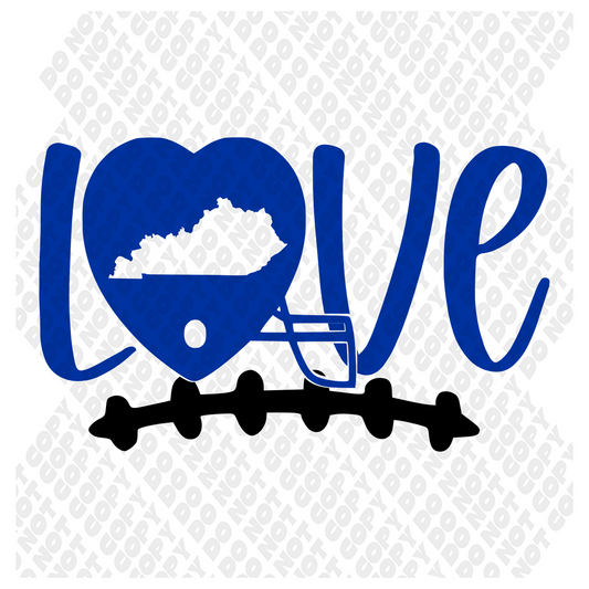 Kentucky Wildcats UK Love Football Helmet Transfer