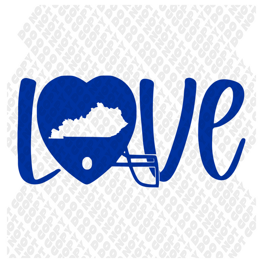 Kentucky UK Wildcats Football Helmet Love Transfer