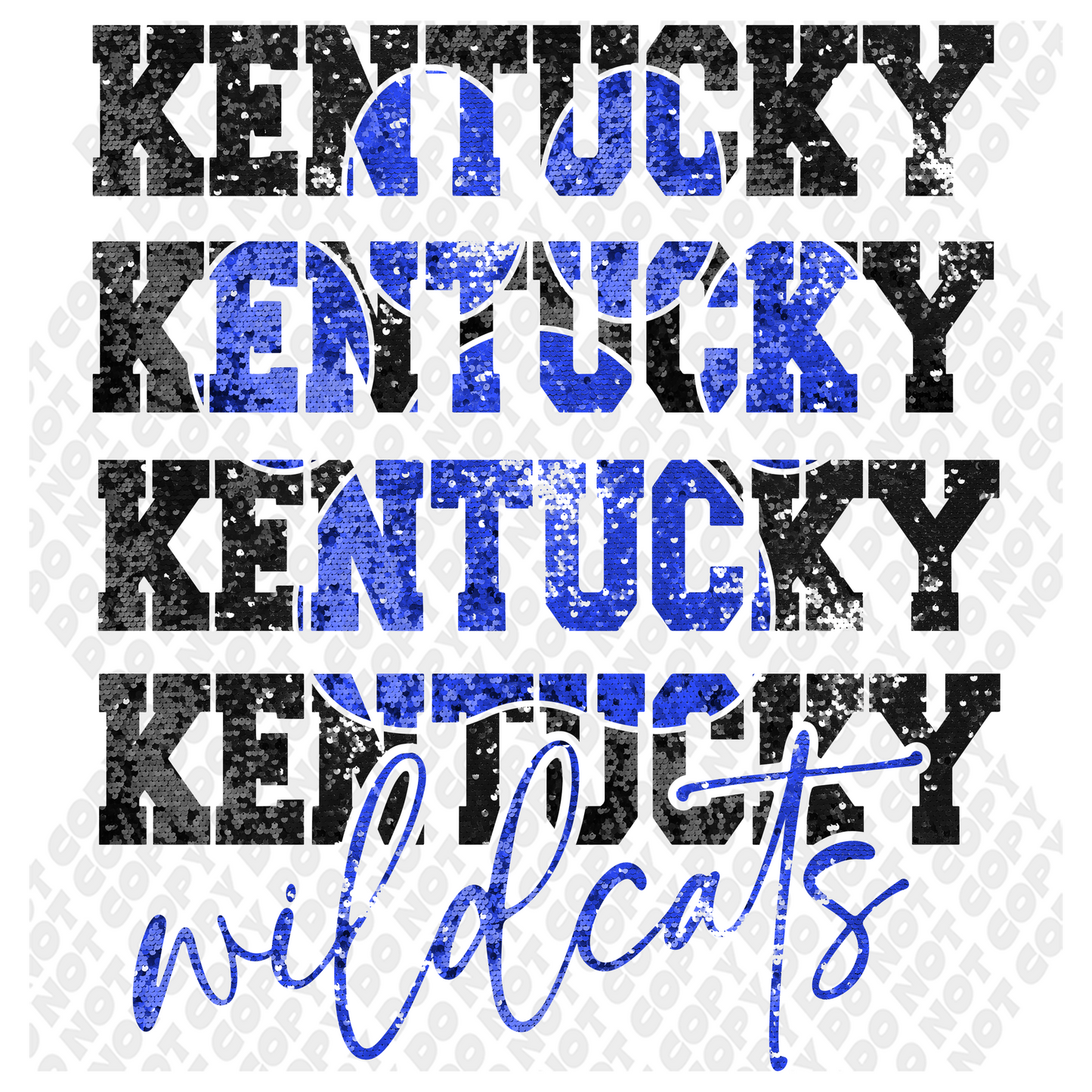 Kentucky Wildcats Sequin DTF Transfer
