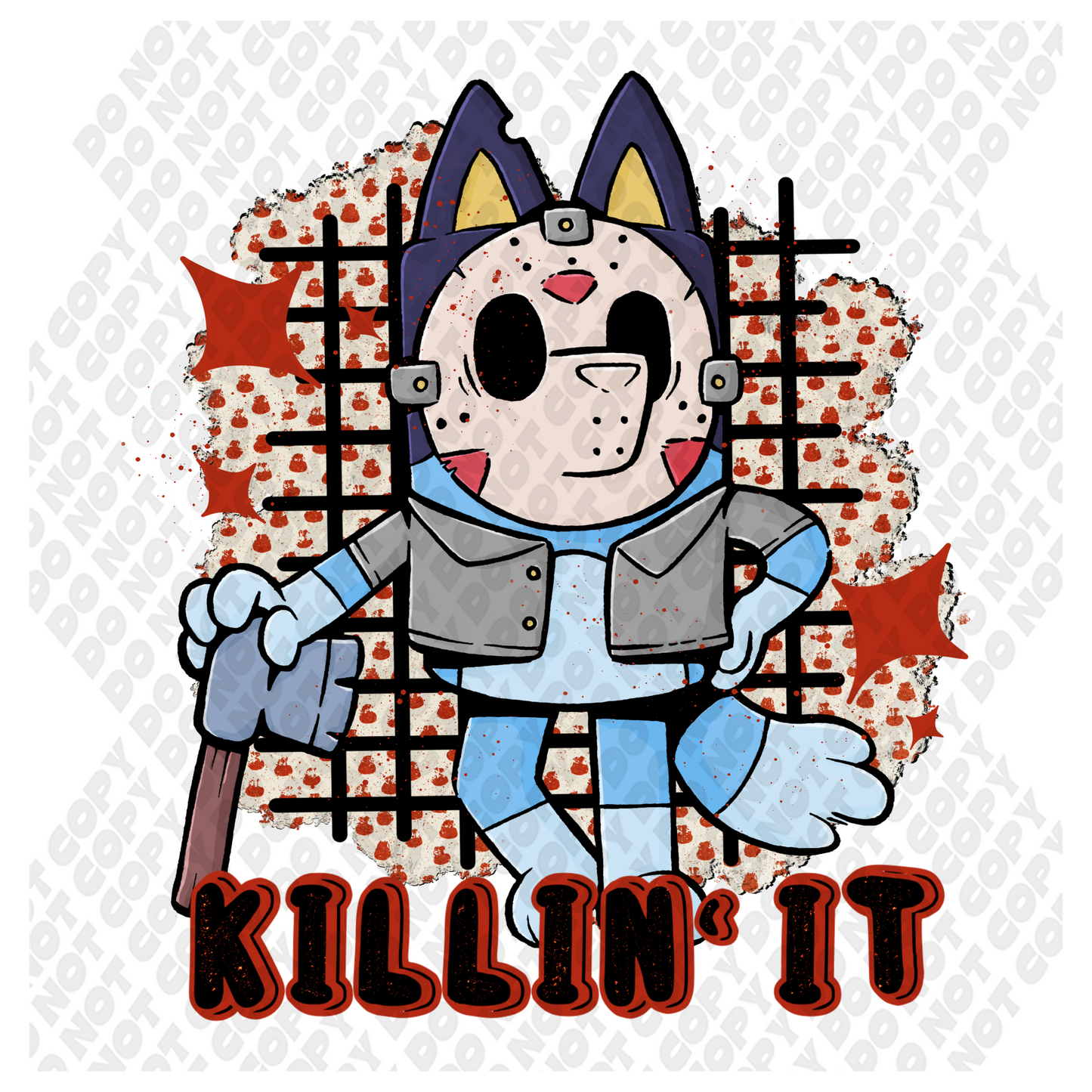 Killin it Bluey Halloween DTF Transfer