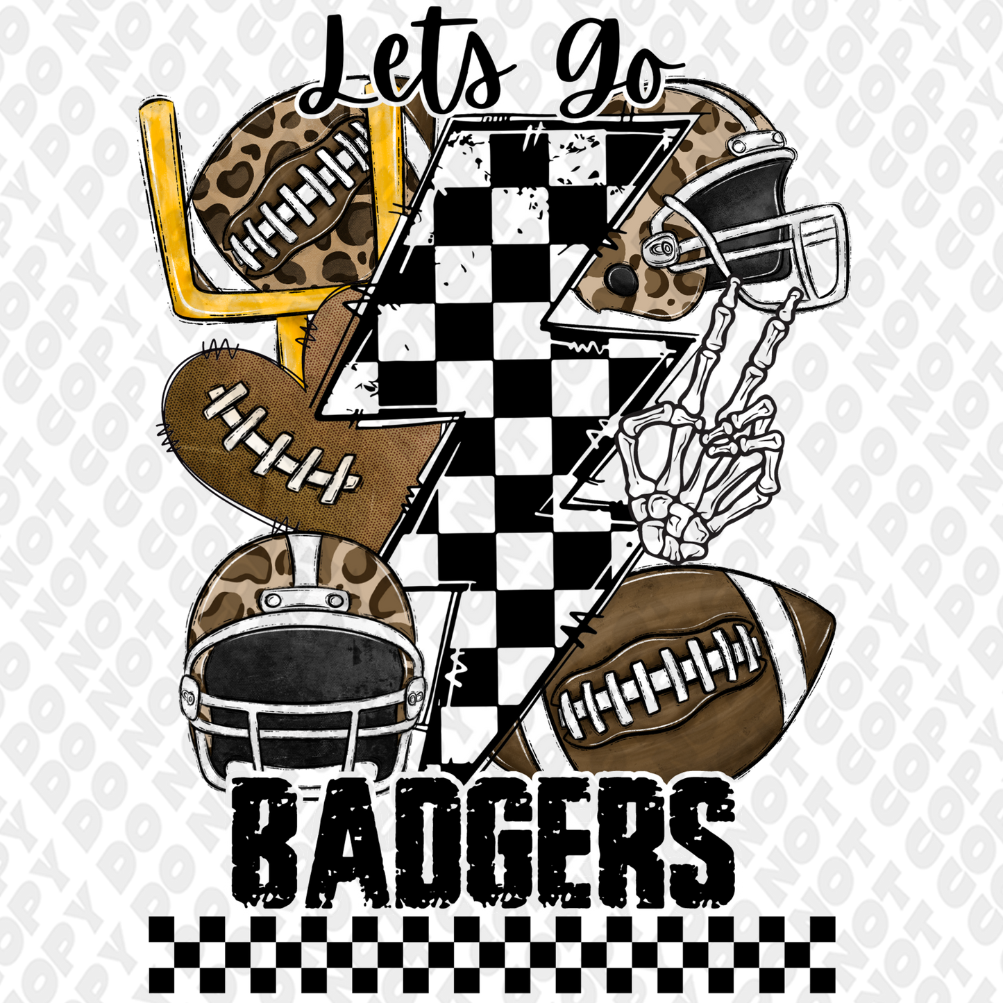Lets Go Badgers DTF Transfer