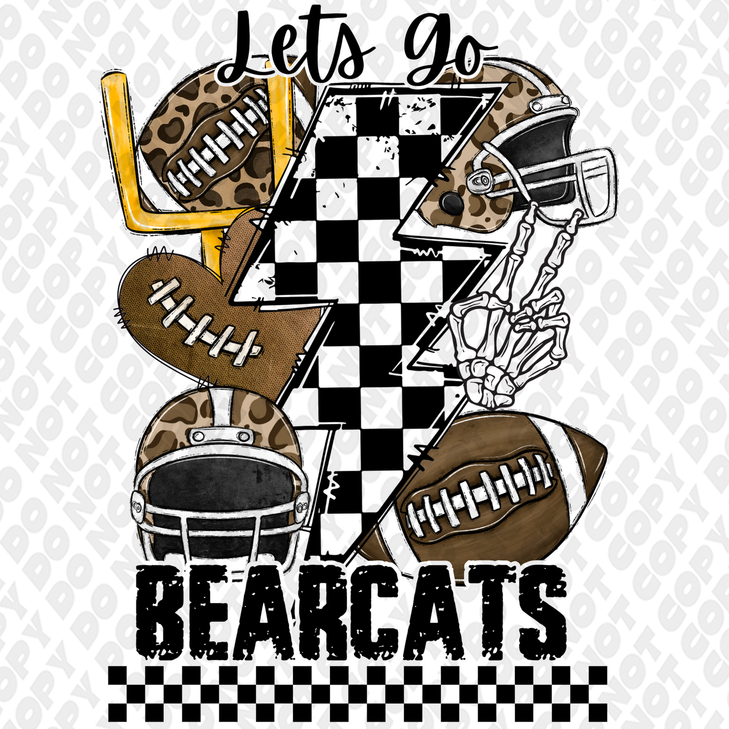 Lets Go Bearcats DTF Transfer