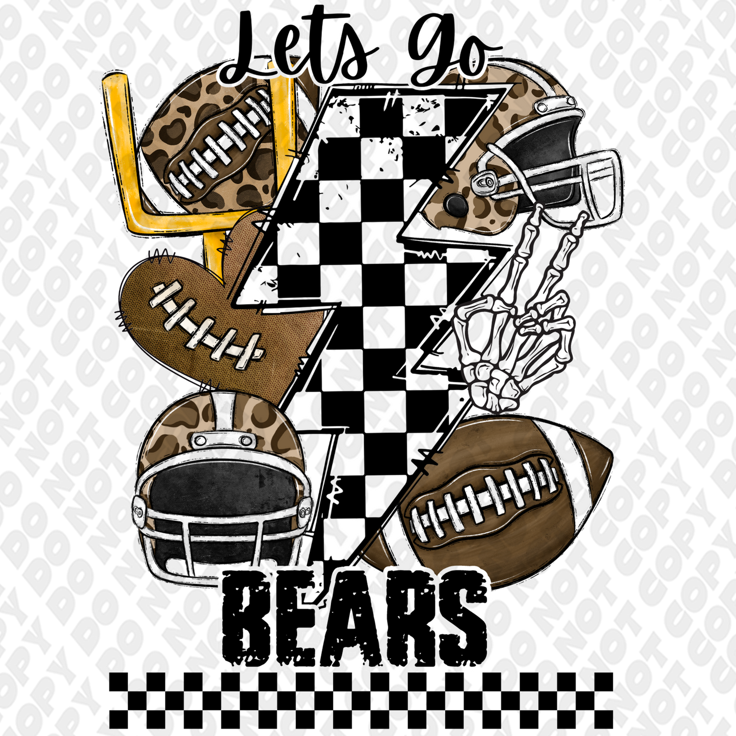 Lets Go Bears DTF Transfer