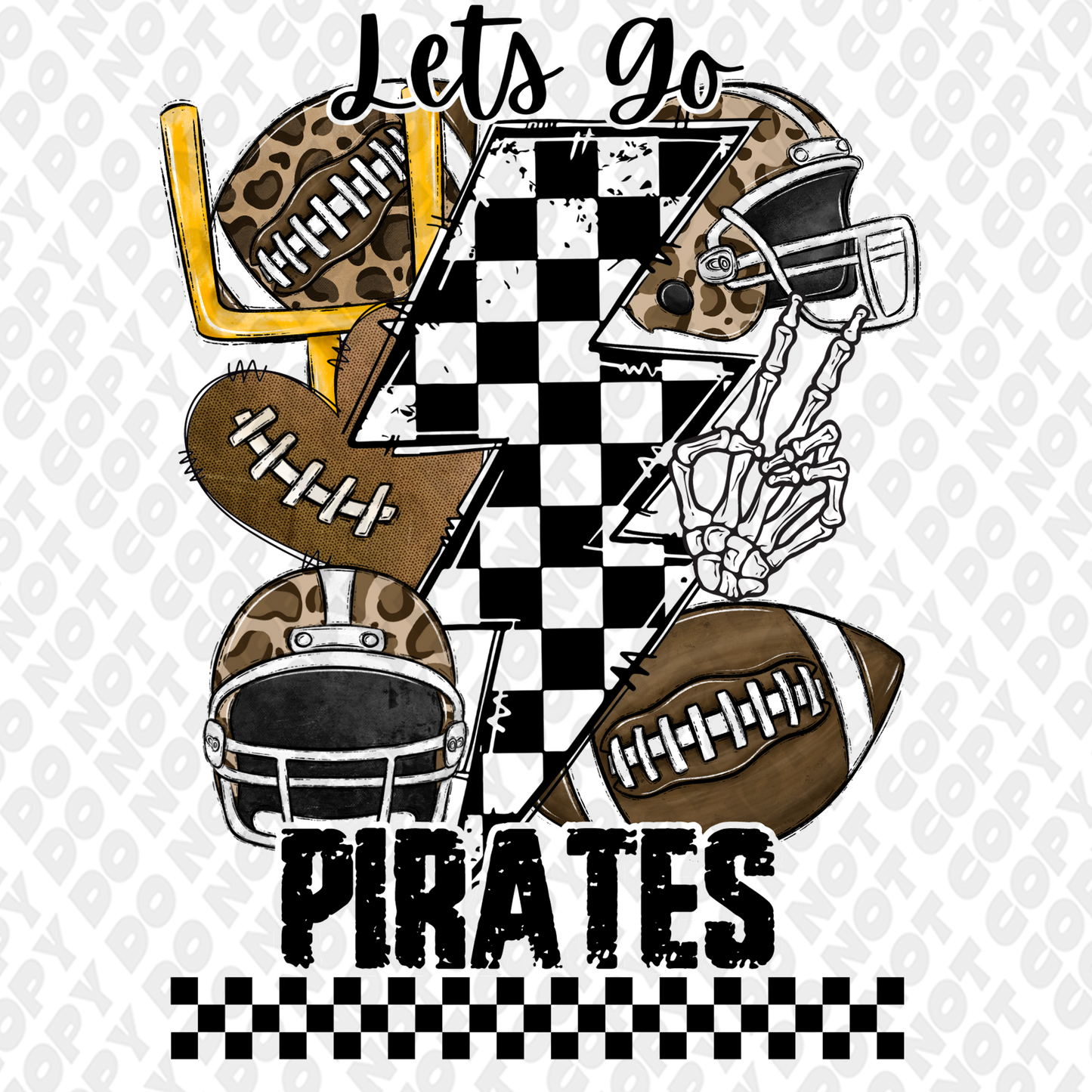 Let's Go Pirates DTF Transfer