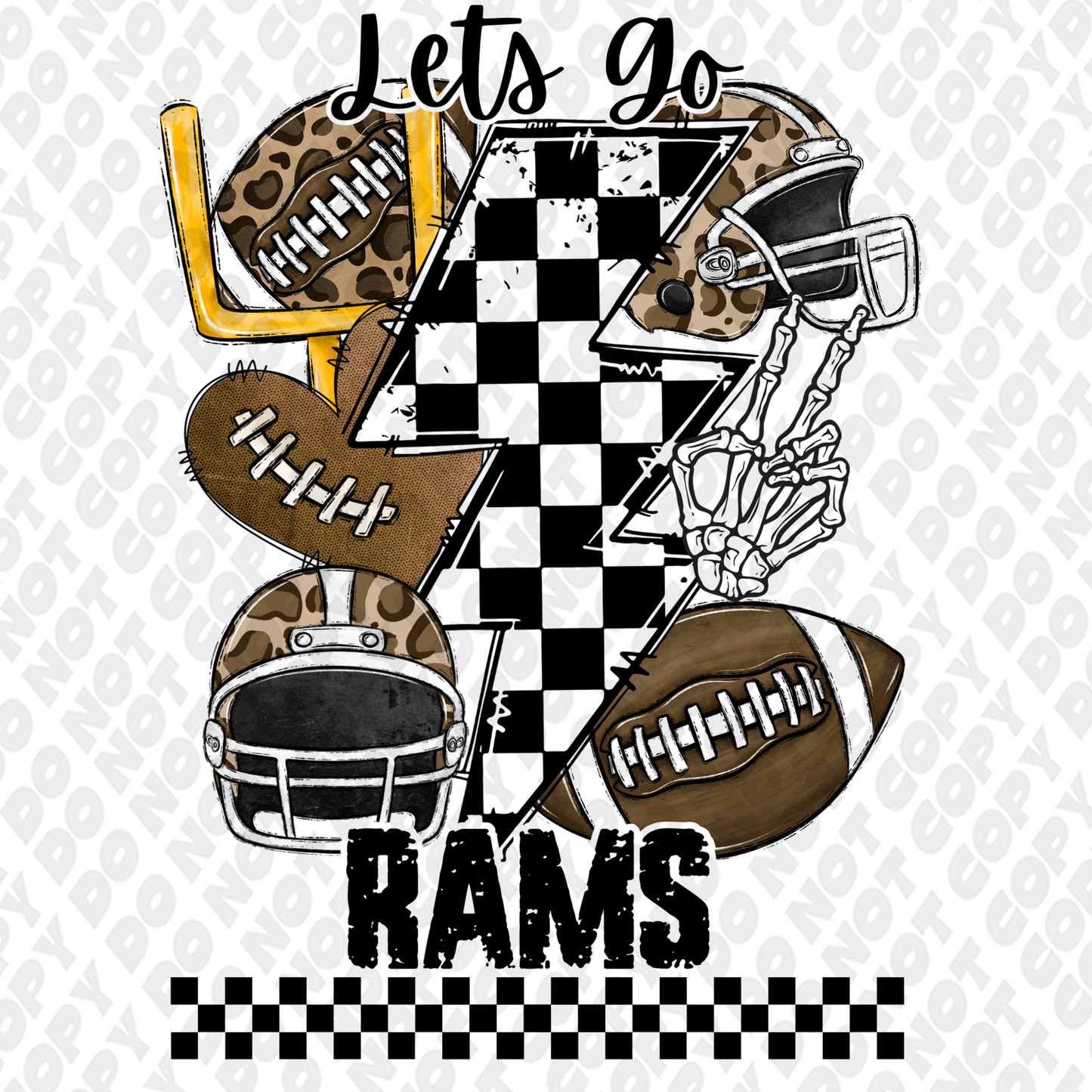 Let's Go Rams DTF Transfer